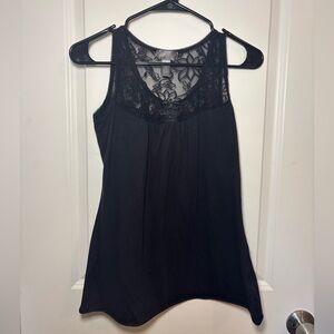 Elegant Black with Lace Tank Top